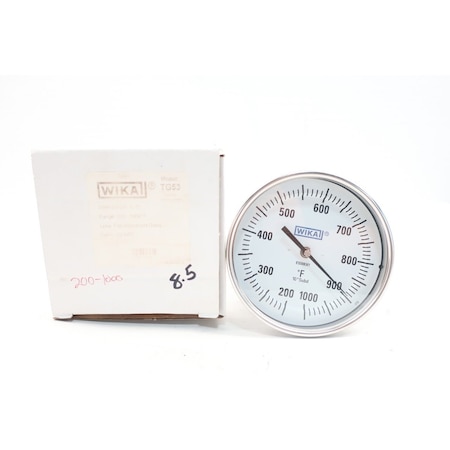 Wika Tg53 5In 1/2In 8-1/2In 200-1000F Npt Bimetal Thermometer TG53